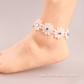 Fashionable Trendy Lace Rhinestones Daisy Anklet For Bridal